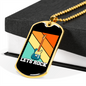 Musician Necklace Let's Rock Necklace Stainless Steel or 18k Gold Dog Tag 24" Chain-Express Your Love Gifts