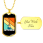 Musician Necklace Let's Rock Necklace Stainless Steel or 18k Gold Dog Tag 24" Chain-Express Your Love Gifts