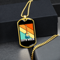 Musician Necklace Let's Rock Retro Necklace Stainless Steel or 18k Gold Dog Tag 24" Chain-Express Your Love Gifts