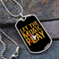 Musician Necklace Let The Music Play Yellow Necklace Stainless Steel or 18k Gold Dog Tag 24" Chain-Express Your Love Gifts
