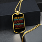 Musician Necklace Life is Song Music Necklace Stainless Steel or 18k Gold Dog Tag 24" Chain-Express Your Love Gifts