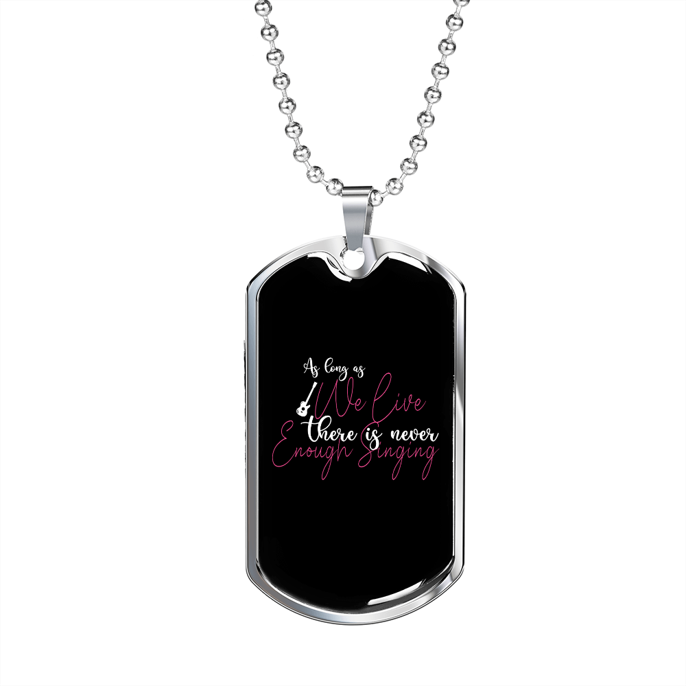 Musician Necklace Live Singing Necklace Stainless Steel or 18k Gold Dog Tag 24" Chain-Express Your Love Gifts