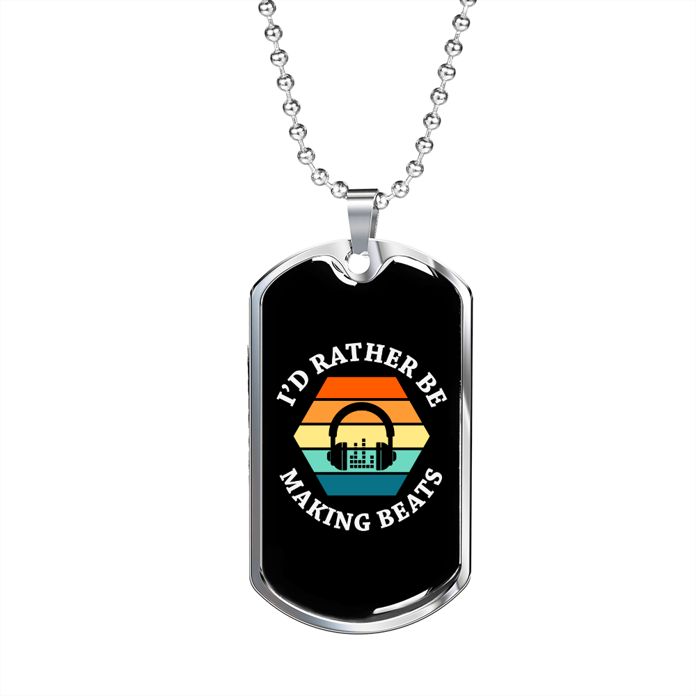 Musician Necklace Making Beats Necklace Stainless Steel or 18k Gold Dog Tag 24" Chain-Express Your Love Gifts