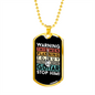 Musician Necklace Men With Guitar Necklace Stainless Steel or 18k Gold Dog Tag 24" Chain-Express Your Love Gifts