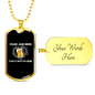 Musician Necklace Music and Beer Necklace Stainless Steel or 18k Gold Dog Tag 24" Chain-Express Your Love Gifts