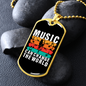 Musician Necklace Music Can the World White Necklace Stainless Steel or 18k Gold Dog Tag 24" Chain-Express Your Love Gifts