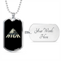 Musician Necklace Music Gets High Necklace Stainless Steel or 18k Gold Dog Tag 24" Chain-Express Your Love Gifts
