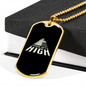 Musician Necklace Music Gets High Necklace Stainless Steel or 18k Gold Dog Tag 24" Chain-Express Your Love Gifts
