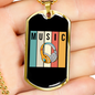 Musician Necklace Music Headphones Necklace Stainless Steel or 18k Gold Dog Tag 24" Chain-Express Your Love Gifts