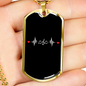 Musician Necklace Music Heartbeat Necklace Stainless Steel or 18k Gold Dog Tag 24" Chain-Express Your Love Gifts