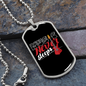 Musician Necklace Music Never Sleeps White Necklace Stainless Steel or 18k Gold Dog Tag 24" Chain-Express Your Love Gifts