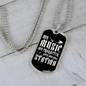 Musician Necklace Music Station Necklace Stainless Steel or 18k Gold Dog Tag 24" Chain-Express Your Love Gifts