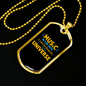Musician Necklace Music Universe Necklace Stainless Steel or 18k Gold Dog Tag 24" Chain-Express Your Love Gifts