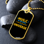 Musician Necklace Music Universe Necklace Stainless Steel or 18k Gold Dog Tag 24" Chain-Express Your Love Gifts