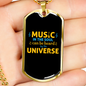 Musician Necklace Music Universe Necklace Stainless Steel or 18k Gold Dog Tag 24" Chain-Express Your Love Gifts