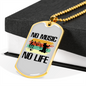 Musician Necklace No Music No Life Necklace Stainless Steel or 18k Gold Dog Tag 24" Chain-Express Your Love Gifts