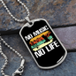Musician Necklace No Music No Life White Necklace Stainless Steel or 18k Gold Dog Tag 24" Chain-Express Your Love Gifts