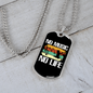 Musician Necklace No Music No Life White Necklace Stainless Steel or 18k Gold Dog Tag 24" Chain-Express Your Love Gifts