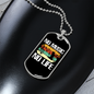 Musician Necklace No Music No Life White Necklace Stainless Steel or 18k Gold Dog Tag 24" Chain-Express Your Love Gifts