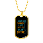 Musician Necklace No Theraphy Just Guitar Necklace Stainless Steel or 18k Gold Dog Tag 24" Chain-Express Your Love Gifts