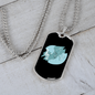 Musician Necklace Notes Blue Necklace Stainless Steel or 18k Gold Dog Tag 24" Chain-Express Your Love Gifts