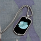 Musician Necklace Notes Blue Necklace Stainless Steel or 18k Gold Dog Tag 24" Chain-Express Your Love Gifts