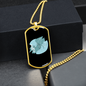 Musician Necklace Notes Blue Necklace Stainless Steel or 18k Gold Dog Tag 24" Chain-Express Your Love Gifts
