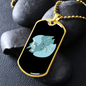 Musician Necklace Notes Blue Necklace Stainless Steel or 18k Gold Dog Tag 24" Chain-Express Your Love Gifts