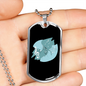 Musician Necklace Notes Blue Necklace Stainless Steel or 18k Gold Dog Tag 24" Chain-Express Your Love Gifts