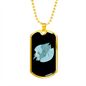 Musician Necklace Notes Blue Necklace Stainless Steel or 18k Gold Dog Tag 24" Chain-Express Your Love Gifts