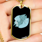 Musician Necklace Notes Blue Necklace Stainless Steel or 18k Gold Dog Tag 24" Chain-Express Your Love Gifts