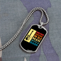 Musician Necklace Old Man Bass Necklace Stainless Steel or 18k Gold Dog Tag 24" Chain-Express Your Love Gifts