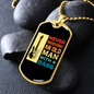 Musician Necklace Old Man Bass Necklace Stainless Steel or 18k Gold Dog Tag 24" Chain-Express Your Love Gifts