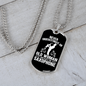Musician Necklace Old Man Saxophone Necklace Stainless Steel or 18k Gold Dog Tag 24" Chain-Express Your Love Gifts