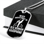 Musician Necklace Old Man Saxophone Necklace Stainless Steel or 18k Gold Dog Tag 24" Chain-Express Your Love Gifts
