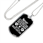 Musician Necklace Old Man With Base Guitar Necklace Stainless Steel or 18k Gold Dog Tag 24" Chain-Express Your Love Gifts