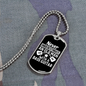 Musician Necklace Old Man With Base Guitar Necklace Stainless Steel or 18k Gold Dog Tag 24" Chain-Express Your Love Gifts
