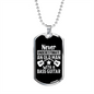 Musician Necklace Old Man With Base Guitar Necklace Stainless Steel or 18k Gold Dog Tag 24" Chain-Express Your Love Gifts