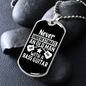 Musician Necklace Old Man With Base Guitar Necklace Stainless Steel or 18k Gold Dog Tag 24" Chain-Express Your Love Gifts