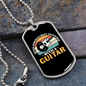 Musician Necklace Old Man With Guitar Necklace Stainless Steel or 18k Gold Dog Tag 24" Chain-Express Your Love Gifts