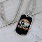 Musician Necklace Old Man With Guitar Necklace Stainless Steel or 18k Gold Dog Tag 24" Chain-Express Your Love Gifts