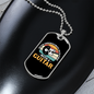 Musician Necklace Old Man With Guitar Necklace Stainless Steel or 18k Gold Dog Tag 24" Chain-Express Your Love Gifts