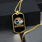 Musician Necklace Old Man With Guitar Necklace Stainless Steel or 18k Gold Dog Tag 24" Chain-Express Your Love Gifts