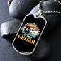 Musician Necklace Old Man With Guitar Necklace Stainless Steel or 18k Gold Dog Tag 24" Chain-Express Your Love Gifts
