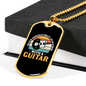 Musician Necklace Old Man With Guitar Necklace Stainless Steel or 18k Gold Dog Tag 24" Chain-Express Your Love Gifts
