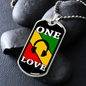 Musician Necklace One Love Necklace Stainless Steel or 18k Gold Dog Tag 24" Chain-Express Your Love Gifts