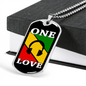 Musician Necklace One Love Necklace Stainless Steel or 18k Gold Dog Tag 24" Chain-Express Your Love Gifts