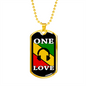 Musician Necklace One Love Necklace Stainless Steel or 18k Gold Dog Tag 24" Chain-Express Your Love Gifts