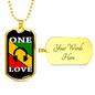 Musician Necklace One Love Necklace Stainless Steel or 18k Gold Dog Tag 24" Chain-Express Your Love Gifts