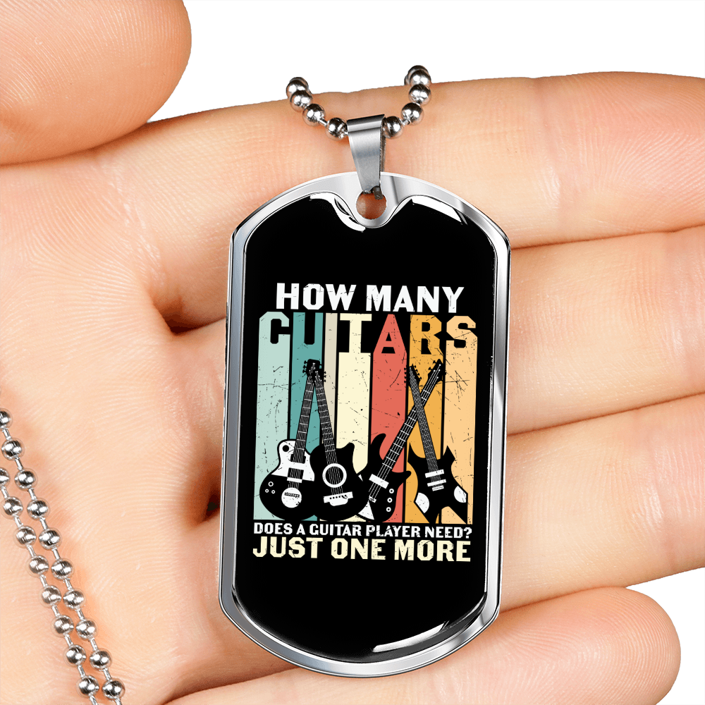Musician Necklace One More Necklace Stainless Steel or 18k Gold Dog Tag 24" Chain-Express Your Love Gifts
